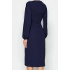 Women Fashion Stylish Midi Length Square Neck Regular Slit Woven Dress