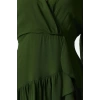 Women Fashion Stylish Mini Length Double Breasted Regular Plain Woven Dress