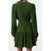 Women Fashion Stylish Mini Length Double Breasted Regular Plain Woven Dress