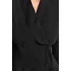 Women Fashion Stylish Mini Length Jacket Collar Regular Skirt Ruffle Woven Jacket Dress