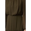 Kadın Moda Şık Mini Boy Dik Yaka Regular Eteği Volanlı Şifon Dokuma Kışlık Elbise