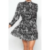 Women Fashion Stylish Mini Length Stand Collar Regular Ethnic Woven Winter Dress