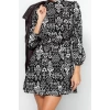 Women Fashion Stylish Mini Length Stand Collar Regular Ethnic Woven Winter Dress