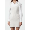 Kadın Moda Şık Mini Boy Kare Yaka Regular Düz Dokuma Elbise