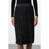 Women Fashion Style Midi Unlined Knitwear Midi Glitter Pleated Knitwear Skirt