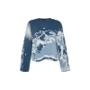 Women Fashion Stylish Crew Neck Standard Sleeve Regular Patterned Knitwear Sweater