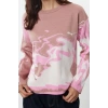 Women Fashion Stylish Crew Neck Standard Sleeve Regular Patterned Knitwear Sweater