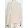 Womens Fashion Stylish Stand Collar Standard Sleeve Regular Wide Cut Zippered Knitwear Sweater
