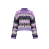 Women Fashion Stylish Stand Collar Low Sleeve Crop Soft Texture Thick Knitwear Sweater