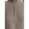 Women Fashion Stylish Stand Collar Low Sleeve Regular Wide Pattern Knitwear Sweater