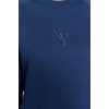 Women Fashion Stylish Regular Crew Neck Low Sleeve Crop Fit Embroidered Thick Fleece Knitted Sweatshirt