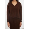Women Fashion Stylish Regular Length Long Sleeve Wool Knitted Sweater Top-Bottom Set