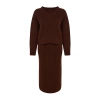 Women Fashion Stylish Regular Length Long Sleeve Wool Knitted Sweater Top-Bottom Set