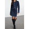 Womens Fashion Stylish Regular Length Long Sleeve Knitted Detailed Knitwear Top-Bottom Set