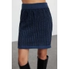 Womens Fashion Stylish Regular Length Long Sleeve Knitted Detailed Knitwear Top-Bottom Set