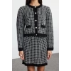 Womens Fashion Stylish Regular Length Long Sleeve Knitted Detailed Knitwear Top-Bottom Set