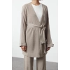 Women Fashion Stylish Regular Length Long Sleeve Midi Length Knitwear Top-Bottom Set