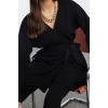 Women Fashion Stylish Regular Length Long Sleeve Midi Length Knitwear Top-Bottom Set
