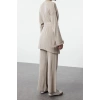 Women Fashion Stylish Regular Length Long Sleeve Midi Length Knitwear Top-Bottom Set