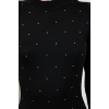 Kadın Moda Şık Midi Boy Bisiklet Yaka Regular Triko Taş İşlemeli Elbise
