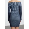 Women Fashion Stylish Mini Length Turn-down Collar Slim Knitwear Premium Yarn Special Yarn Wash Effect Dress