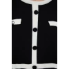Kadın Moda Şık Mini Boy Bisiklet Yaka Regular Triko Renk Bloklu Elbise