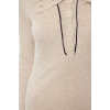 Womens Fashion Stylish Midi Length Polo Collar Regular Knitwear Striped Piping Detail Dress