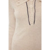 Womens Fashion Stylish Midi Length Polo Collar Regular Knitwear Striped Piping Detail Dress
