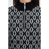Women Fashion Stylish Mini Length Stand Collar Regular Knitwear Geometric Patterned Dress