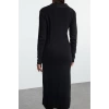 Women Fashion Stylish Midi Length Double Breasted Regular Knitted Plain Dress