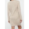 Women Fashion Stylish Mini Length Crew Neck Regular Length Knitted Woolen Dress