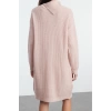 Women Fashion Stylish Mini Length Turn-down Collar Regular Knitwear Soft Texture Dress