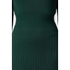 Women Fashion Stylish Midi Length Crew Neck Regular Dark Knitwear A-Line Form Fit Dress