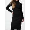 Women Fashion Stylish Midi Length Turtleneck Regular Knitwear Basic Dress