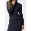 Women Fashion Stylish Midi Length Turtleneck Regular Knitwear Basic Dress
