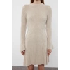Women Fashion Stylish Mini Length Crew Neck Regular Knitwear A-Line Form Fit Dress