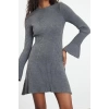Women Fashion Stylish Mini Length Crew Neck Regular Knitwear A-Line Form Fit Dress