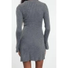 Women Fashion Stylish Mini Length Crew Neck Regular Knitwear A-Line Form Fit Dress