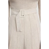 Women Fashion Stylish Midi Length V Neck Regular Knitwear Belted Flounce Dress