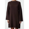 Women Fashion Stylish Mini Length Crew Neck Regular Knitwear Basic Cotton Dress
