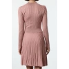 Women Fashion Stylish Mini Length Stand Collar Regular Knitwear Ruffle Dress
