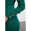 Kadın Moda Şık Midi Boy V Yaka Regular Triko Basic Elbise