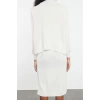 Women Fashion Stylish Midi Length Stand Collar Regular Knitwear Sweater-Dress Set