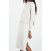 Women Fashion Stylish Midi Length Stand Collar Regular Knitwear Sweater-Dress Set