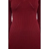 Women Fashion Stylish Midi Length V Neck Regular Knitwear Ruffle Hem Dress