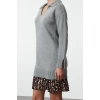 Women Fashion Stylish Mini Length Polo Collar Regular Knitted Garnished Dress