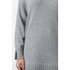 Women Fashion Stylish Mini Length Polo Collar Regular Knitted Garnished Dress