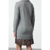 Women Fashion Stylish Mini Length Polo Collar Regular Knitted Garnished Dress