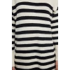 Women Fashion Stylish Midi Length Crew Neck Regular Striped Knitwear Soft Texture Dress