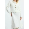 Womens Fashion Stylish Midi Length Polo Collar Slim Knitwear Jacket-Look Cardigan-Dress Set